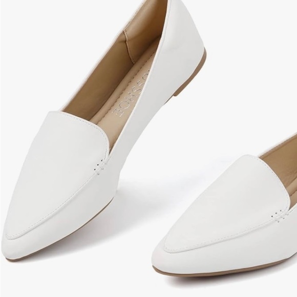 New Women’s Comfortable Pointed Toe Loafers Slip-on Flat Shoe Bright White Sz 7 - Picture 4 of 5